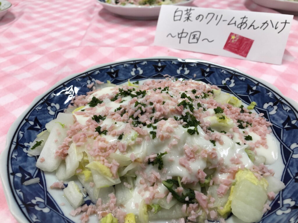 はくさいの牛乳あんかけ　～信州夏野菜を美味しく楽しめるレシピ～